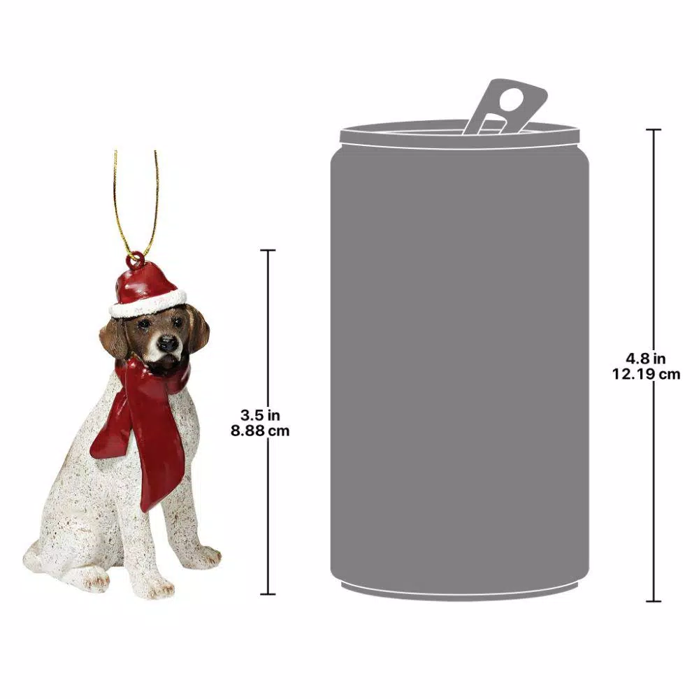 Design Toscano 3.5 in. Pointer Holiday Dog Ornament Sculpture