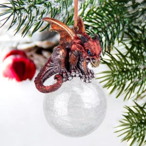 Design Toscano 3.5 in. The Pensive Percher Dragon 2018 Collectible Holiday Ornament