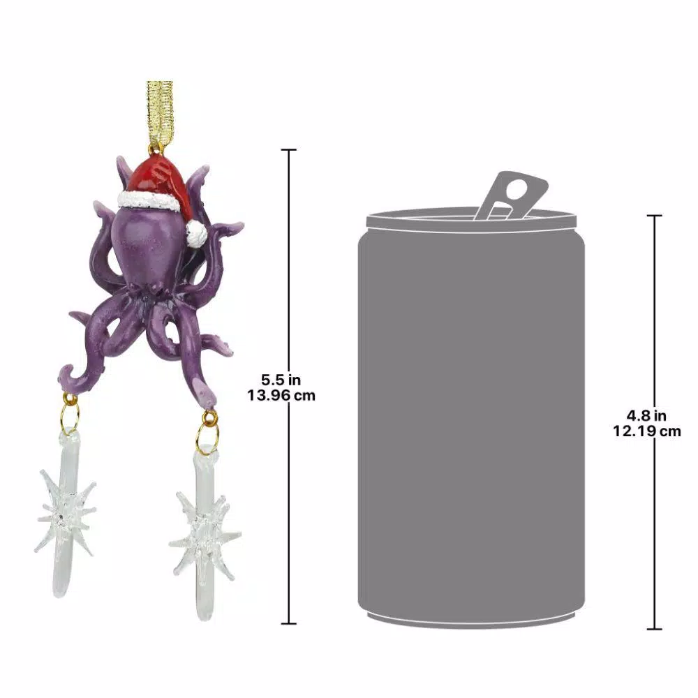Design Toscano 5.5 in. Tenacious Tentacles Octopus Holiday Ornament