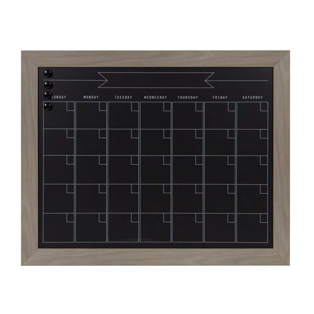 DesignOvation Beatrice Chalkboard Monthly Calendar Memo Board
