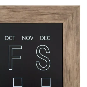 DesignOvation Beatrice Rustic Brown Chalkboard Monthly Calendar Memo Board
