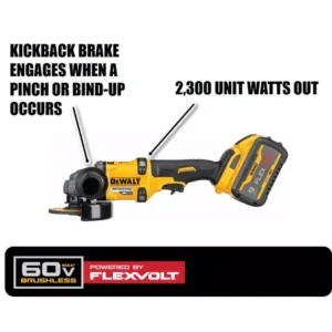 DEWALT FLEXVOLT 60-Volt MAX Cordless Brushless 4-1/2 in. - 6 in. Small Angle Grinder & (1) FLEXVOLT 9.0Ah Battery