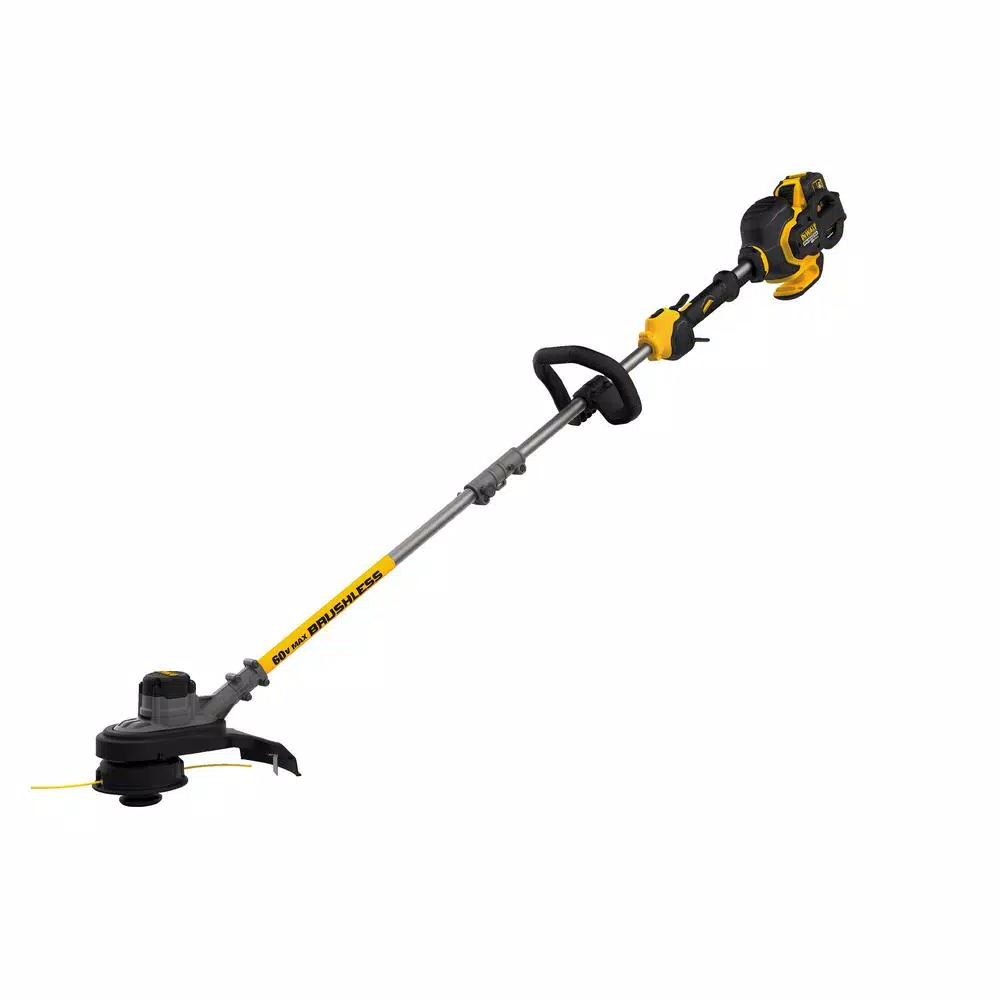 DEWALT 15 in. 60V MAX Lithium Ion Cordless FLEXVOLT Brushless String Grass Trimmer w/ (2) 3.0Ah Batteries and Charger Included