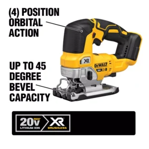 DEWALT 20-Volt MAX XR Cordless Brushless 5 in. Random Orbital Sander with (1) 20-Volt Battery 2.0Ah & Jigsaw