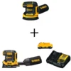 DEWALT 20-Volt MAX XRÂ Cordless Brushless 5 in. Random Orbital Sander with 1/4 Sheet Sander, (1) 20-Volt Battery 3.0Ah & Charger