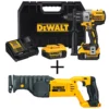 DEWALT 20-Volt MAX XR Cordless Brushless 3-Speed 1/2 in. Hammer Drill with (2) 20-Volt 5.0Ah Batteries & Reciprocating Saw
