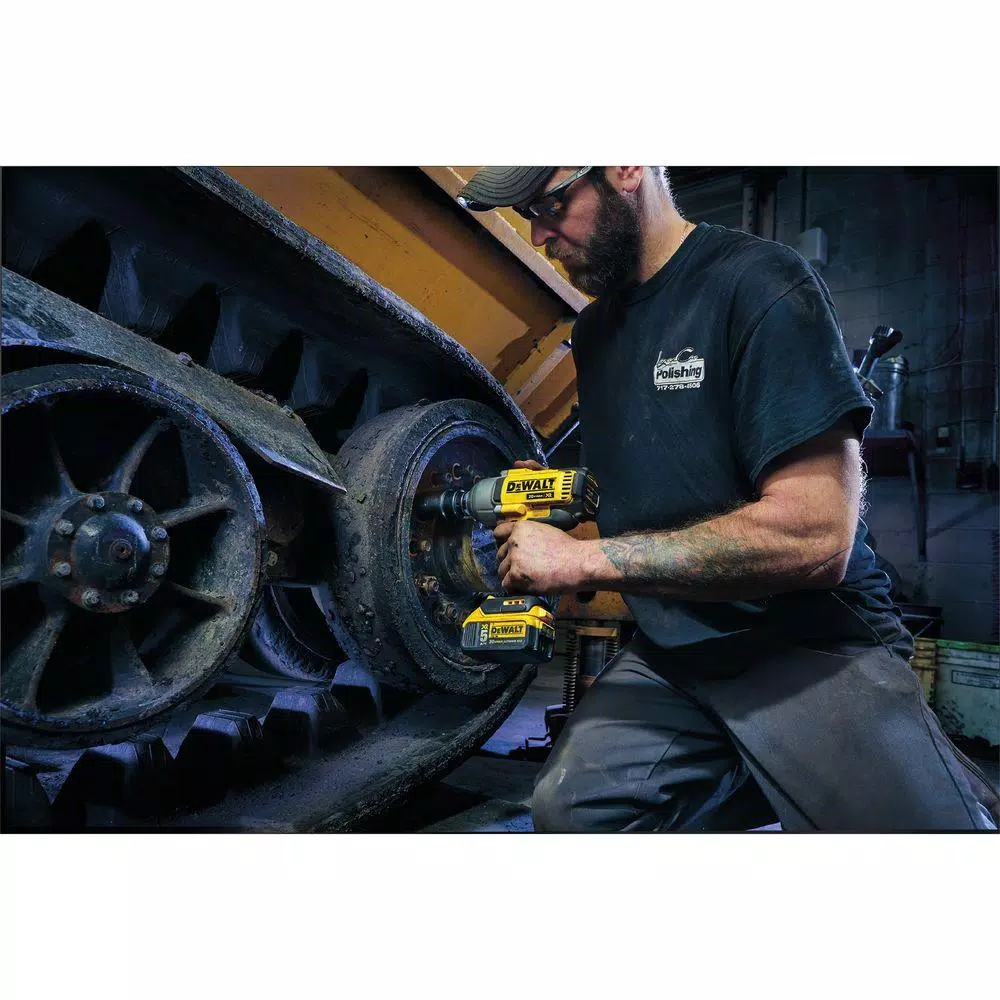 DEWALT 20-Volt MAX XR Cordless Brushless 1/2 in. High Torque Impact Wrench Detent Pin, (1) 20-Volt 5.0Ah Battery & Charger