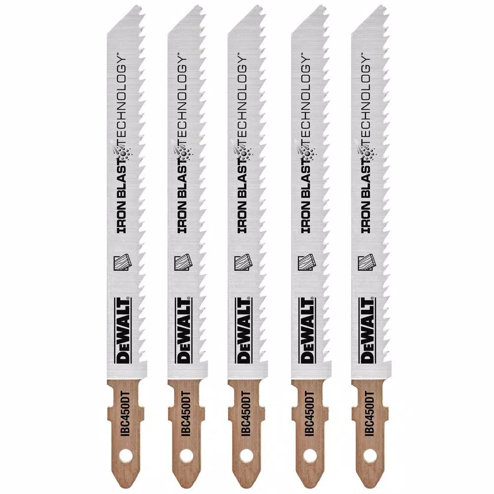 DEWALT 4 in. 10 TPI T-Shank Wood Down Cutting Jig Saw Blade (5-Pack)