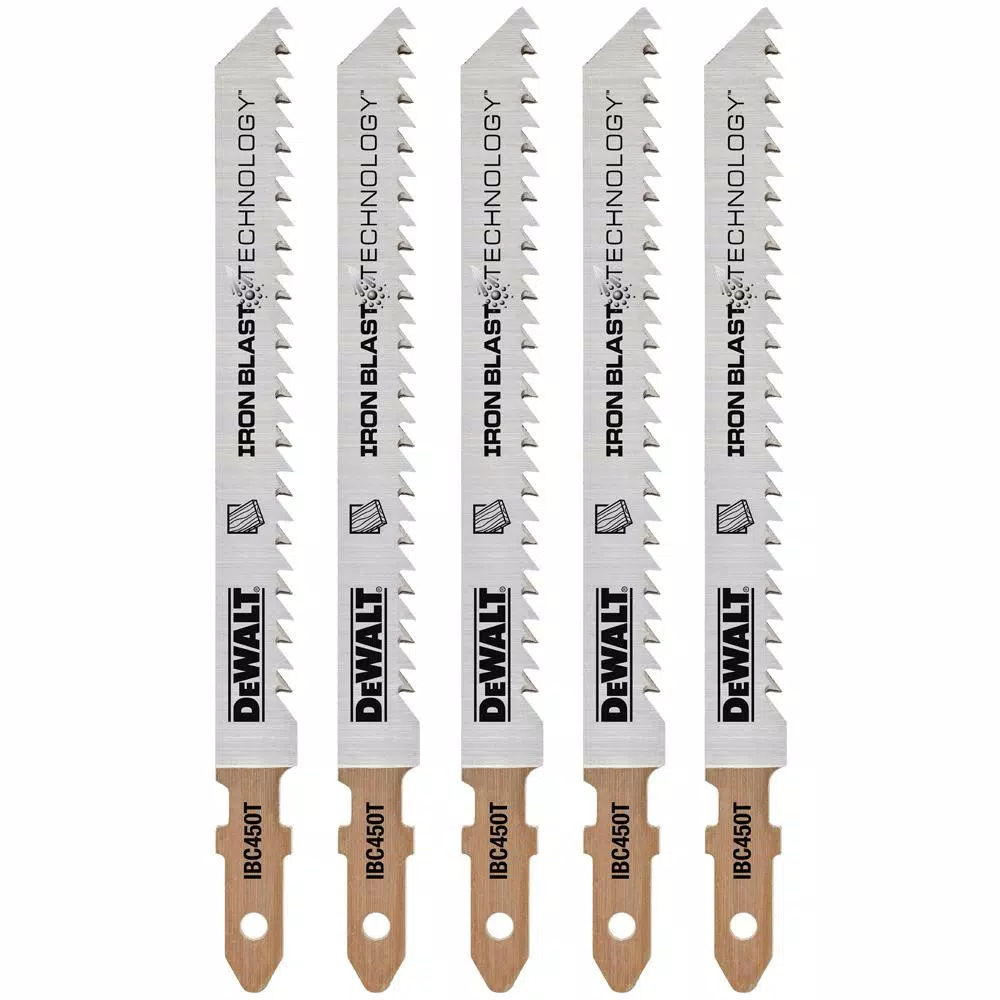 DEWALT 4 in. 10 TPI T-Shank Wood Cutting Jig Saw Blade (5-Pack)
