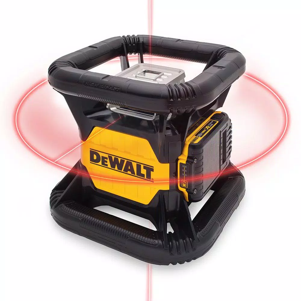 DEWALT 20-Volt Lithium-Ion Red Rotary Laser Level with Bonus Construction Tripod