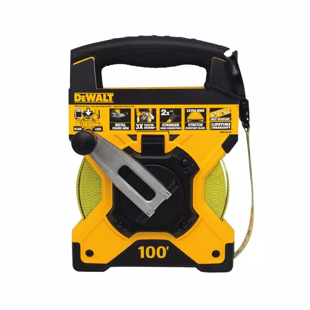 DEWALT 100 ft. Fiberglass Long Tape Measure