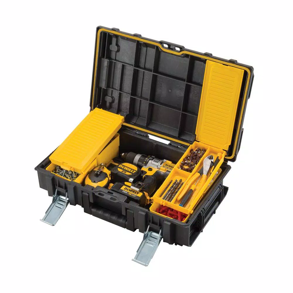 DEWALT Mechanics Tool Kit Set (142-Piece) with Case & Bonus TOUGHSYSTEM 22 in. Small Tool Box & 25 ft. x 1-1/8 in. Tape Measure