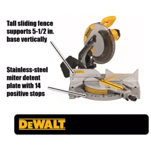 DEWALT 15 Amp Corded 12 in. Single Bevel Compound Miter Saw