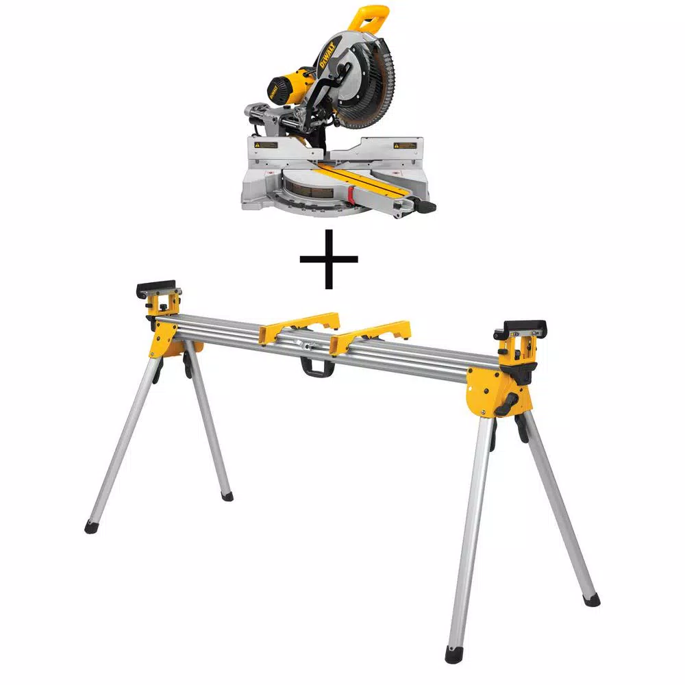DEWALT 15 Amp Corded 12 in. Sliding Miter Saw with Bonus Heavy-Duty Miter Saw Stand