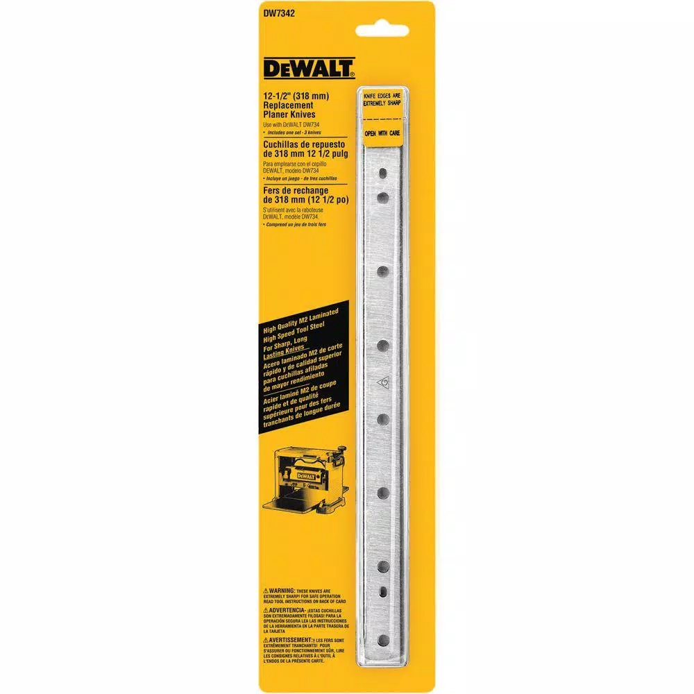 DEWALT 12-1/2 in. Steel Disposable Reversible Planer Knives for Planers (3-Pack)