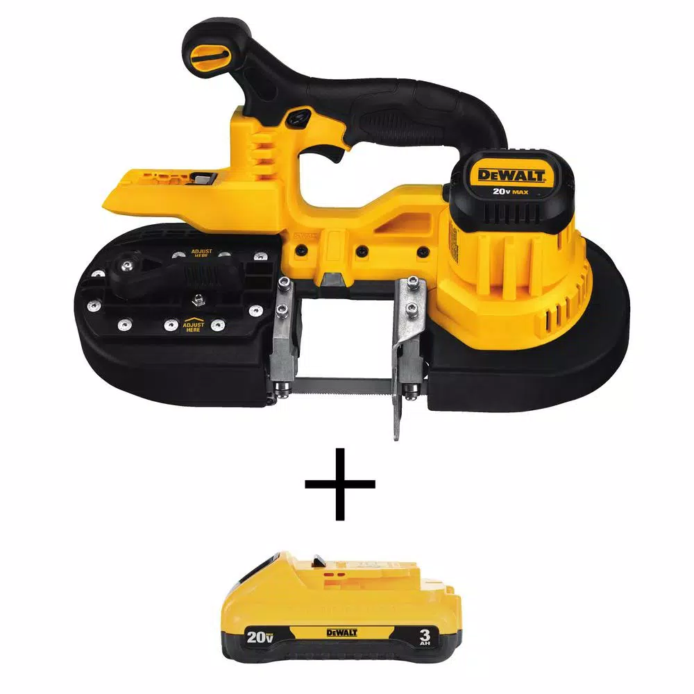 DEWALT 20-Volt MAX Lithium-Ion Cordless Band Saw (Tool-Only) with 20-Volt MAX Compact Lithium-Ion 3.0 Ah Battery Pack