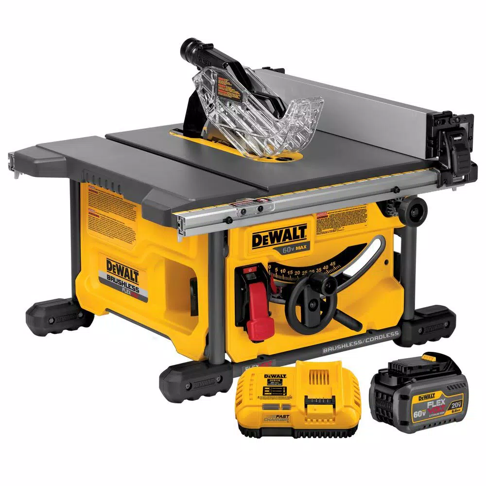 DEWALT FLEXVOLT 60-Volt MAX Cordless Brushless 8-1/4 in. Table Saw Kit with (1) FLEXVOLT 6.0Ah Battery