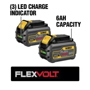 DEWALT FLEXVOLT 60-Volt MAX Cordless Brushless 8-1/4 in. Table Saw Kit with (2) FLEXVOLT 6.0Ah Batteries