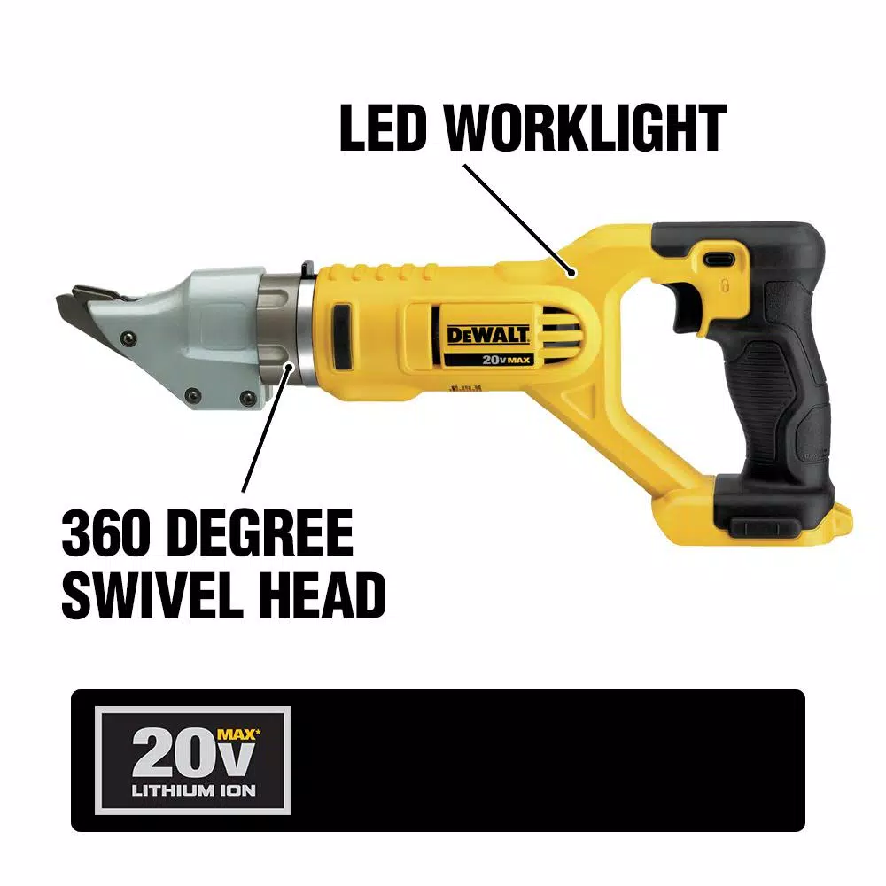 DEWALT 20-Volt MAX Cordless 14-Gauge Swivel Head Double Cut Shears (Tool-Only)
