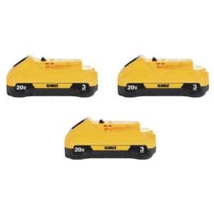 DEWALT 20-Volt MAX Compact Lithium-Ion 3.0Ah Battery Pack (3-Pack)