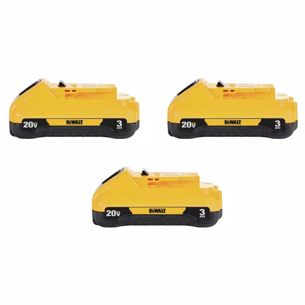DEWALT 20-Volt MAX Compact Lithium-Ion 3.0Ah Battery Pack (3-Pack)