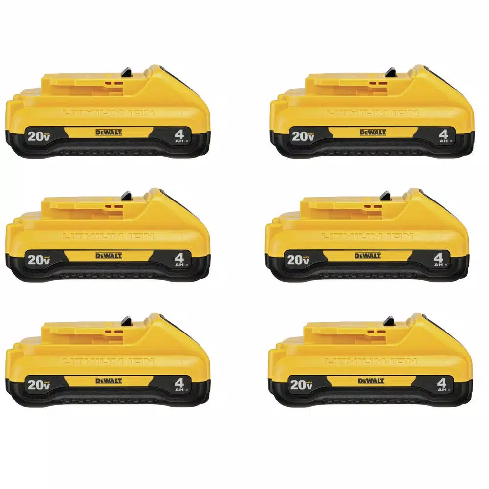 DEWALT 20-Volt MAX Compact Lithium-Ion 4.0Ah Battery Pack (6-Pack)