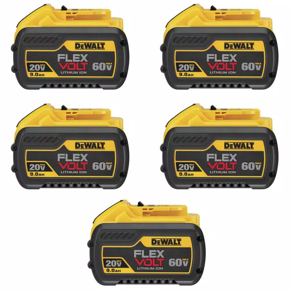 DEWALT FLEXVOLT 20-Volt/60-Volt MAX Lithium-Ion 9.0Ah Battery Pack (5-Pack)