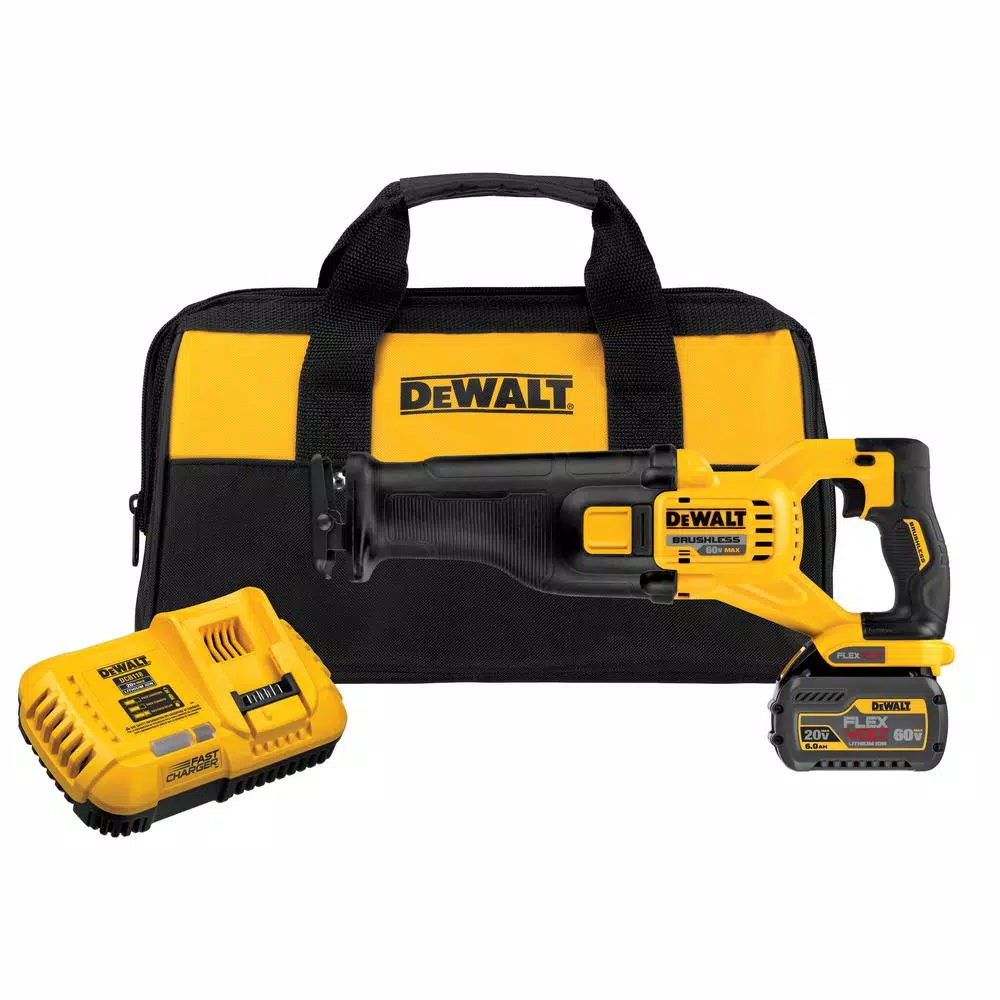 DEWALT FLEXVOLT 60-Volt MAX Cordless Brushless 4-1/2 in. Angle Grinder, (1) FLEXVOLT 6.0Ah Battery & 1/2 in. Impact Wrench