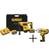 DEWALT FLEXVOLT 60-Volt MAX Brushless 1-9/16 in. SDS MAX Rotary Hammer, (2) FLEXVOLT 9.0Ah Batteries & 1/2 in. Impact Wrench