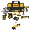 DEWALT 20-Volt MAX Cordless Combo Kit (7-Tool) with (1) 20-Volt 4.0Ah Battery, (1) 20-Volt 2.0Ah Battery & 4-1/2 in. Grinder