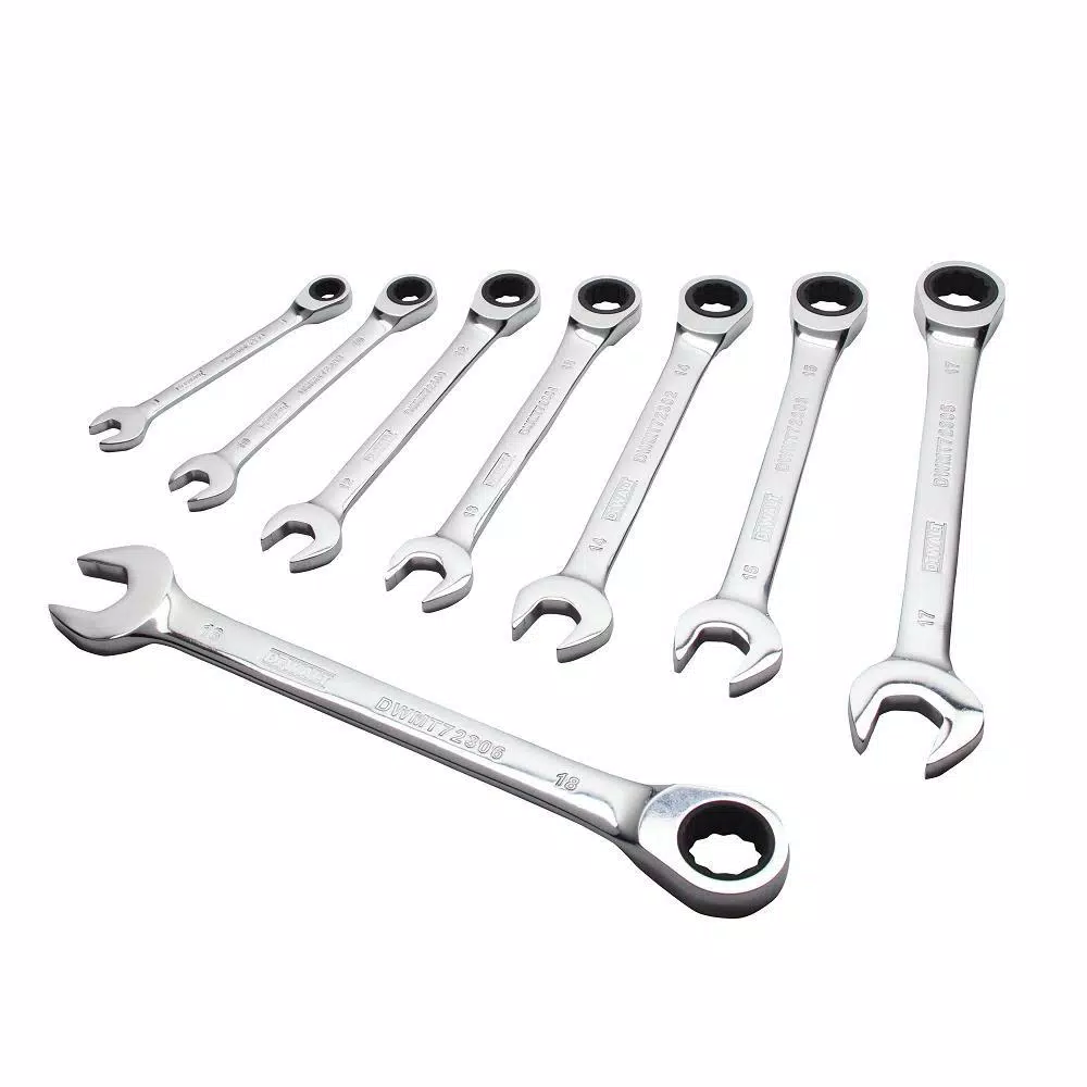 DEWALT Ratcheting Metric Combination Wrench Set (8-Piece)