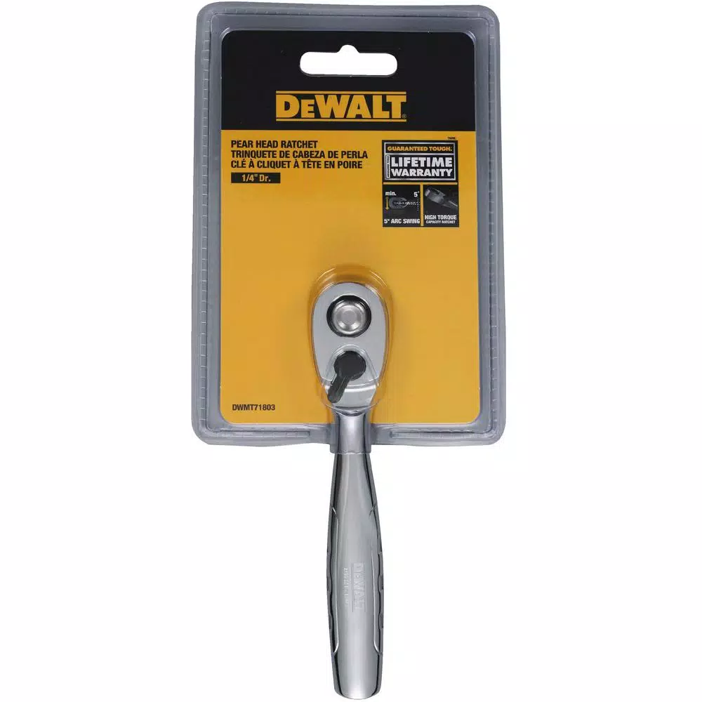 DEWALT 1/4 in. Drive Pear Head Ratchet