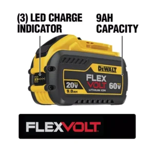 DEWALT FLEXVOLT 60-Volt MAX Cordless In-line 1/2 in. Stud & Joist Drill with E-Clutch & (1) FLEXVOLT 9.0Ah Battery