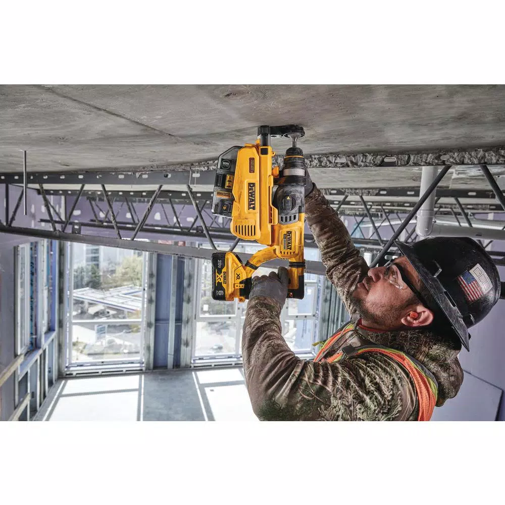 DEWALT 20-Volt MAX Cordless Brushless 1-1/8 in. SDS Plus D-Handle Rotary Hammer w/ Dust Extractor & (2) 20-Volt 6.0Ah Batteries