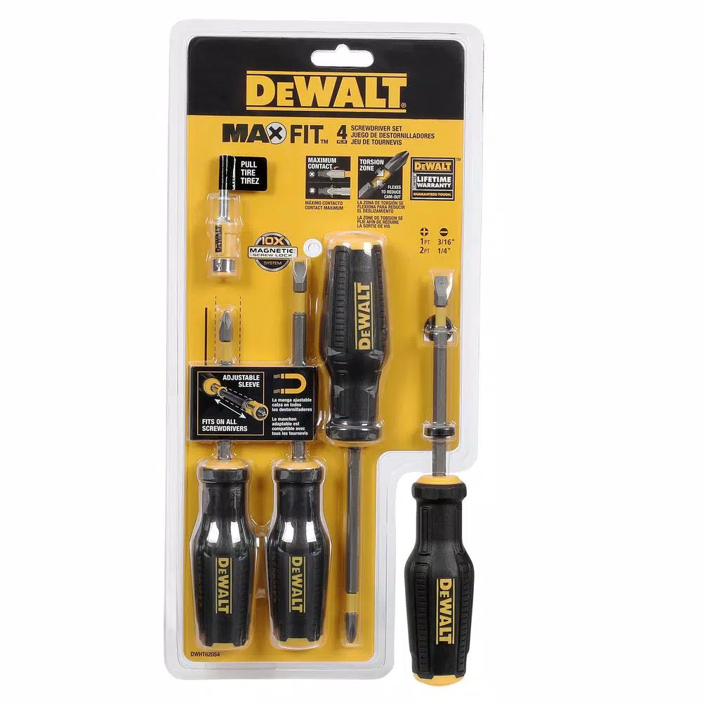 DEWALT Combination MAXFIT Screwdriver Set (4-Piece) with 25 ft. Tape Measure