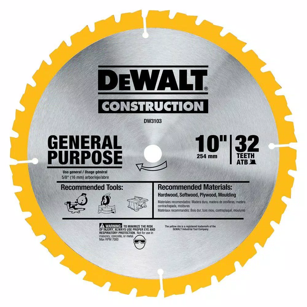 DEWALT Construction 10 in. 32-Teeth Saw Blade