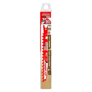 DIABLO 6 in. Carbide Pruning and Clean Wood Cutting Reciprocating Saw Blade (10-Pack)