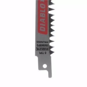 DIABLO 9 in. 5 TPI Fleam Ground/Pruning Reciprocating Saw Blade
