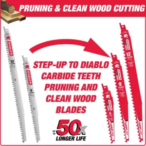 DIABLO 9 in. 5 TPI Fleam Ground/Pruning Reciprocating Saw Blade