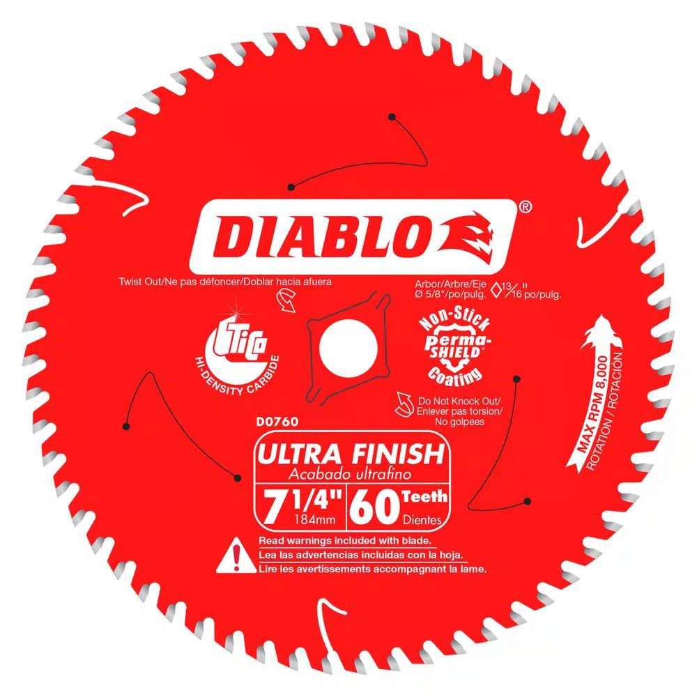 DIABLO 7-1/4 in. x 60-Tooth Fine Saw Blade