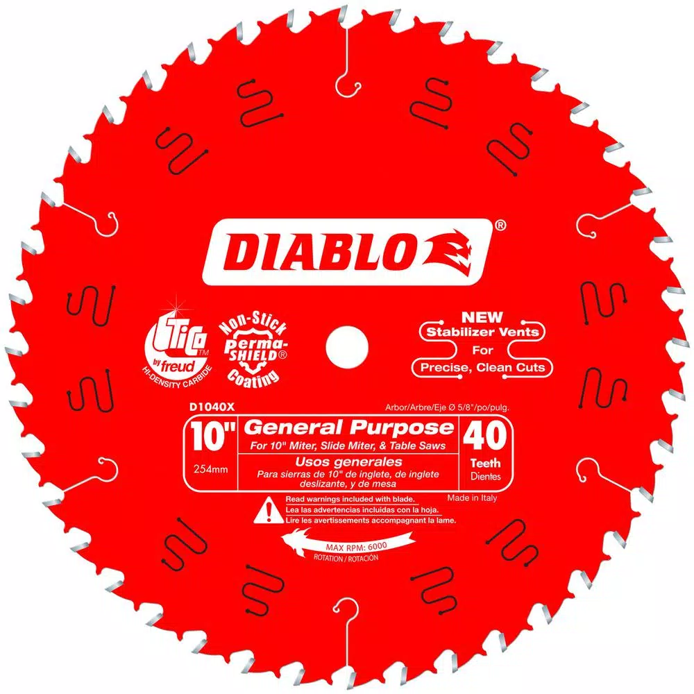 DIABLO 10 in. x 40-Tooth General Purpose Saw Blade (2-Pack)