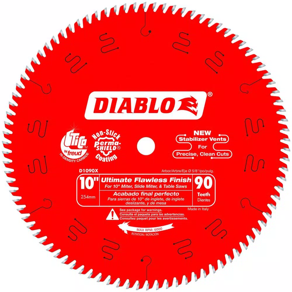 DIABLO 10 in. x 90-Teeth Ultimate Polished Finish Saw Blade