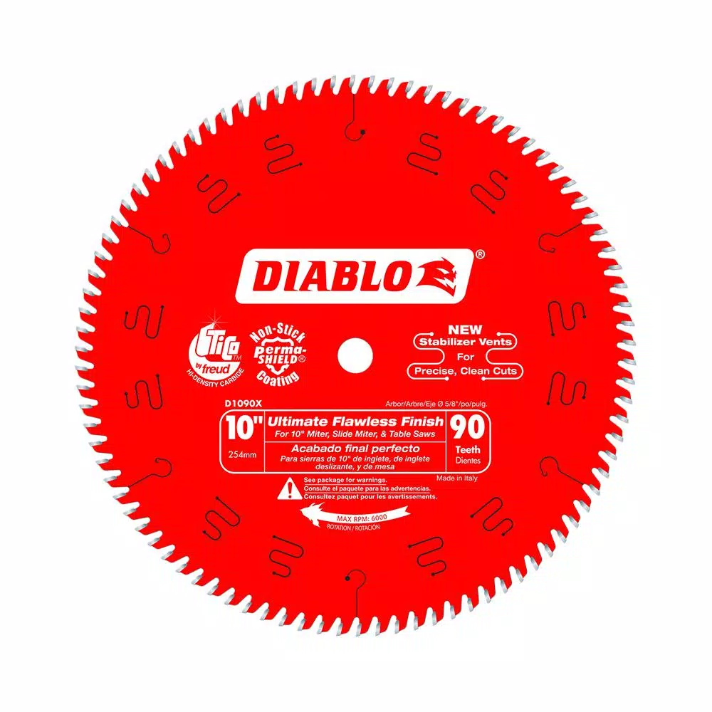 DIABLO 10 in. x 90-Teeth Ultimate Polished Finish Circular Saw Blade (25-Pack)