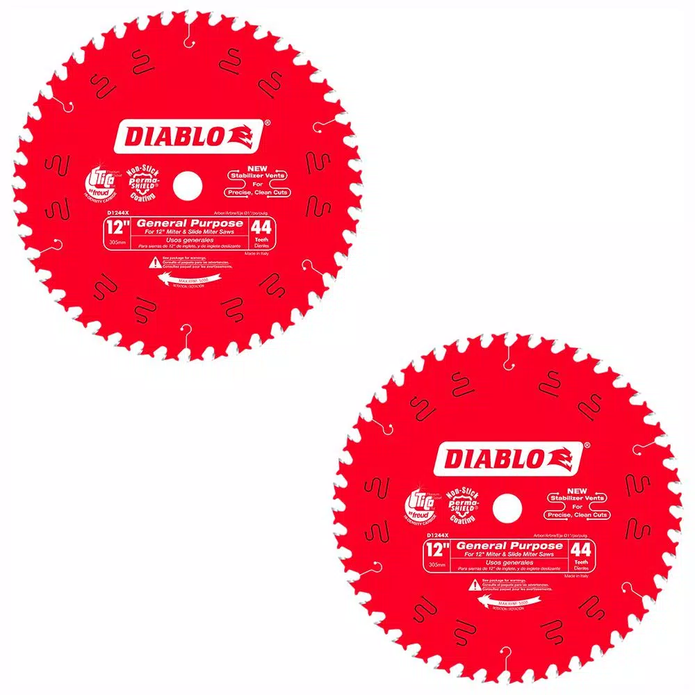 DIABLO 12 in. x 44-Teeth General Purpose Saw Blade (2-Pack)