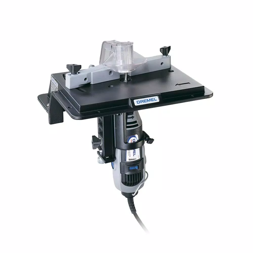 Dremel Plunge Router Rotary Tool Attachment Plus Rotary Tool Shaper/Router Table to Sand, Edge, Groove and Slot Wood