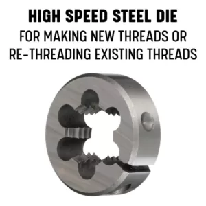 Drill America #4-48 x 1 in. O.D. High Speed Steel Round Threading Adjustable Die