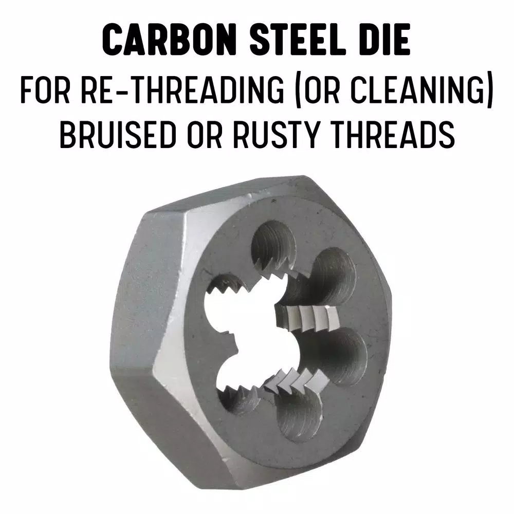 Drill America m6 x 1.25 Carbon Steel Hex Re-Threading Die