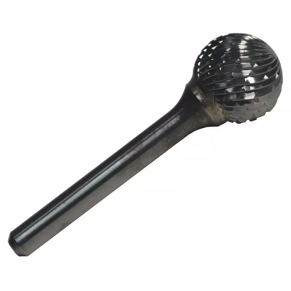 Drill America 1/8 in. x 3/32 in. Ball End Solid Carbide Burr Rotary File Bit with 1/4 in. Shank