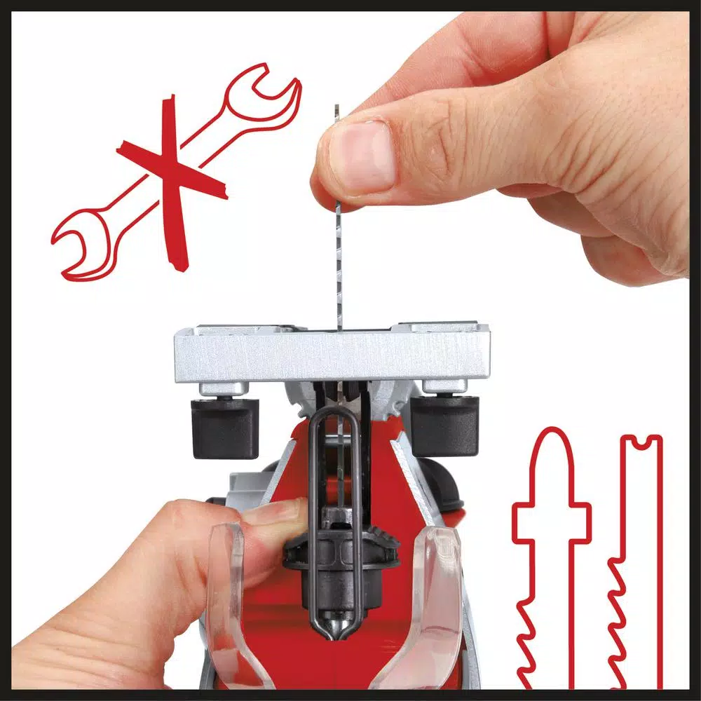 Einhell PXC 18-Volt Cordless 2400-SPM Jig Saw Kit, 1 in. Stroke Length, 47° Max Bevel Angle (w/ 3.0-Ah Battery + Fast Charger)