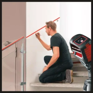 Einhell Self-Leveling Red-Beam Horizontal and Vertical Cross-Line Laser Level, 30-Ft Range, Class II